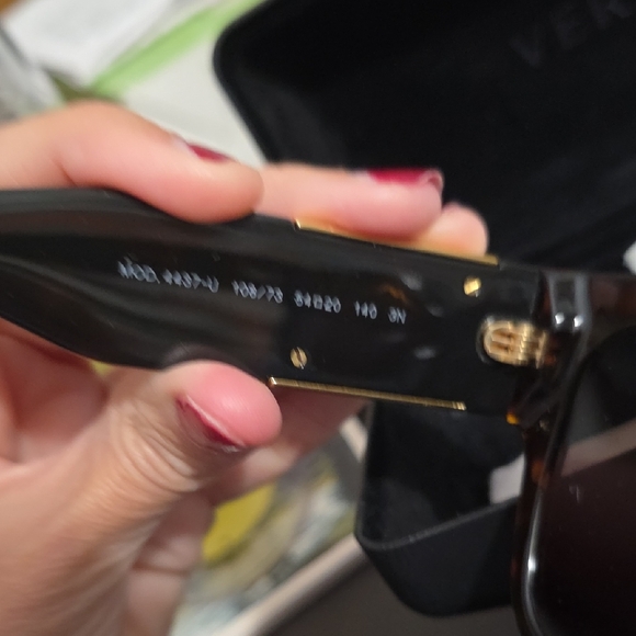 Versace Women's Sunglasses with Gold Versace Logo Accents - Picture 4 of 12